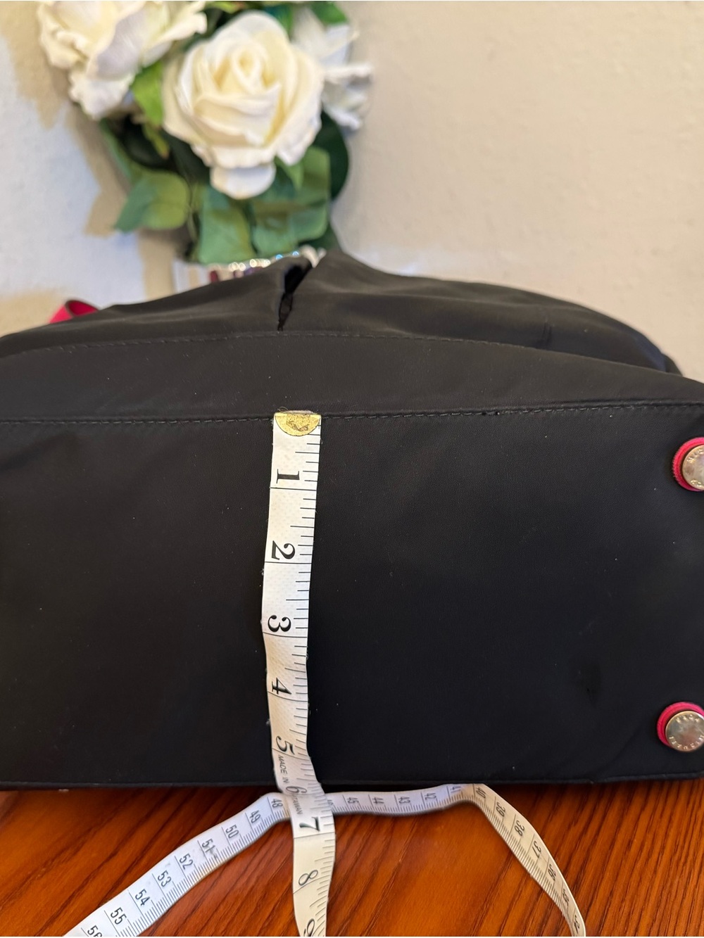 Michael Kors Black diaper bag with Hot Pink Trim and Gold Accents - Picture 10 of 12